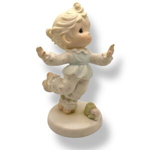 Precious Moments Figure Rollerskating Girl Turtle Happy Trip 1989 Ceramic Decor